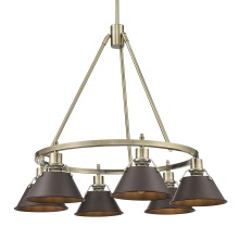 Golden 3306-6 AB-RBZ - Yep by Golden Lighting Orwell 6-light Chandelier in Aged Brass and Rubbed Bronze shade